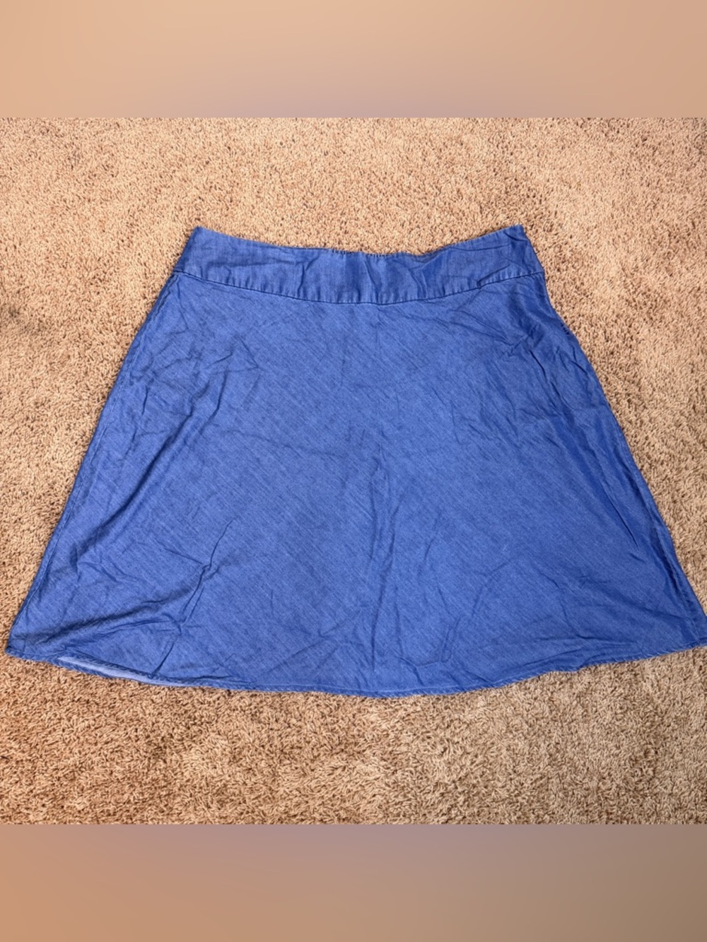 Westport Blue Denim Flowy Skirt Women’s 18W Summer Spring Career Vacation